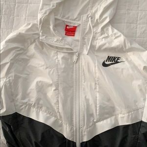 Nike White and Grey Windbreaker